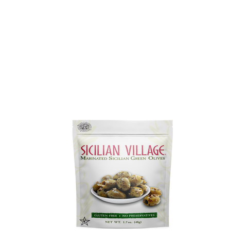 Sicilian Village Marinated Sicilian Green Olives, 1.7 oz  (pack of 12)